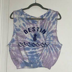 Ocean Drive Purple and Blue Destin Florida Pineapple Tie Dye Tank Top